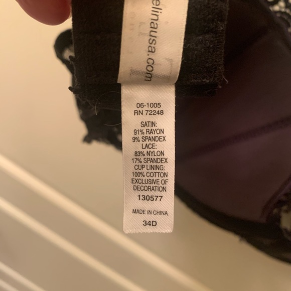 Felina bra - Demi cup in dark gray and black lace - Picture 7 of 8